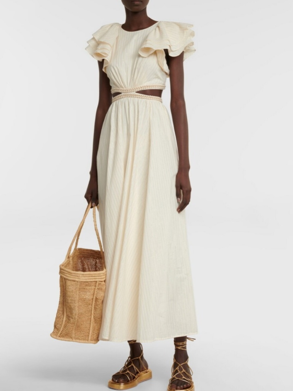 Zimmermann Anneke Cutout Ruffle Maxi Dress Resort wear Size 10 US NWT